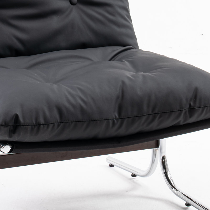 Méridienne Mid-Century, Noir mat