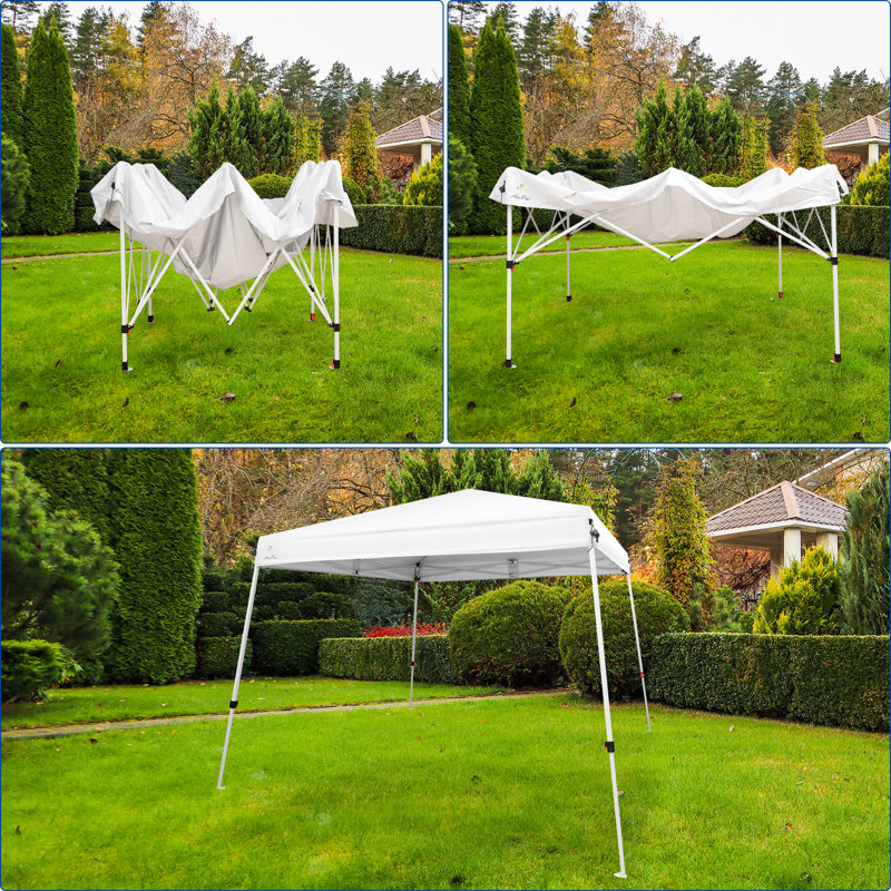 White 10x10 Waterproof UV-Resistant Steel Frame Canopy Tent