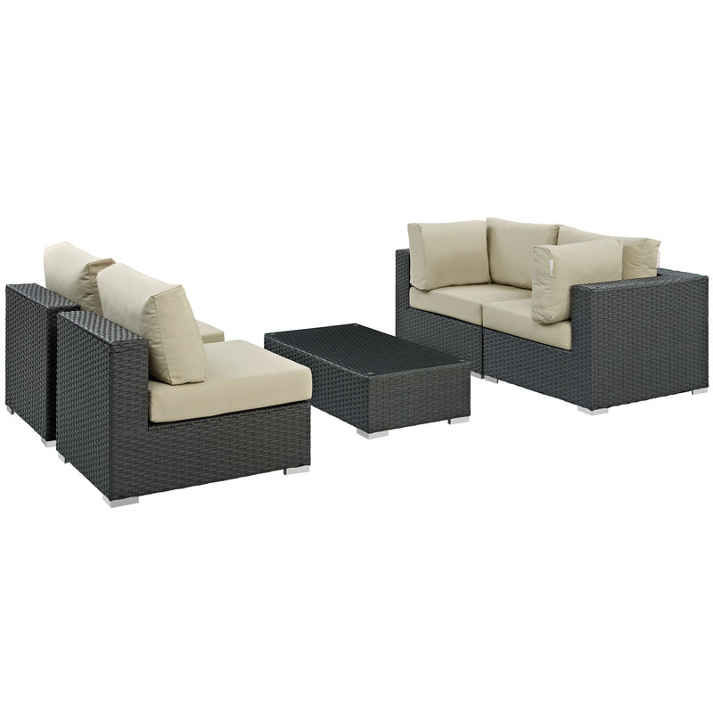 Ensemble modulaire d'extérieur Sunbrella 5 pièces Stopover, Beige