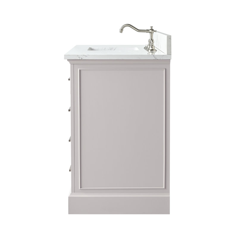 Thompson 60" W Single Bathroom Vanity, Taupe/Brushed Nickel