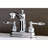 Kingston Brass Knight Two-Handle 3-Hole Deck Mount 4" Centerset Bathroom Faucet with Plastic Pop-Up-19671136