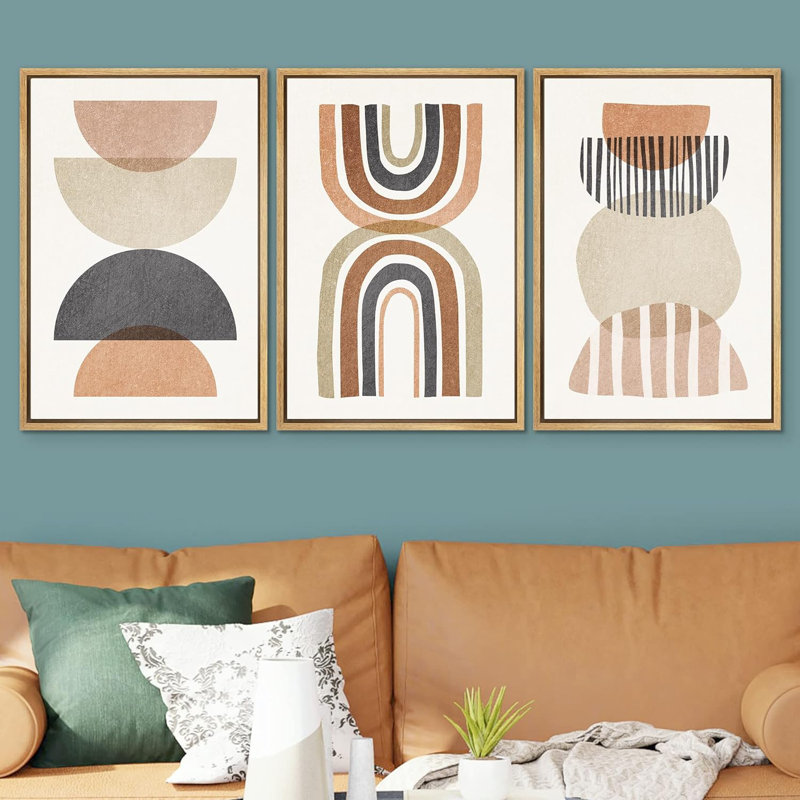 Mid Century Modern Boho, Naturel, H 36 po x l 72 po x P 1,5 po