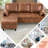 Suede Fabric Sectional Sofa W/Usb Port, Reversible L-Shaped Couch W/Storage Chaise, Modern Convertible Sofa For Living Room, Studio, Office-422870613