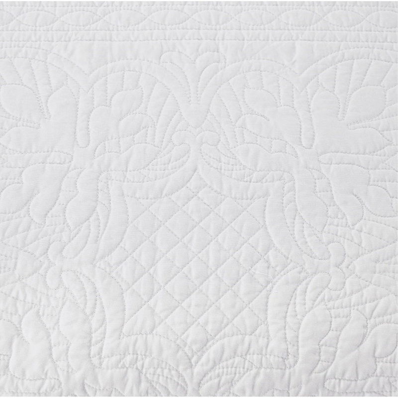 Ensemble de housse pour lit de jour réversible à bord festonné 6 pièces, housse pour lit de jour blanc, Blanc