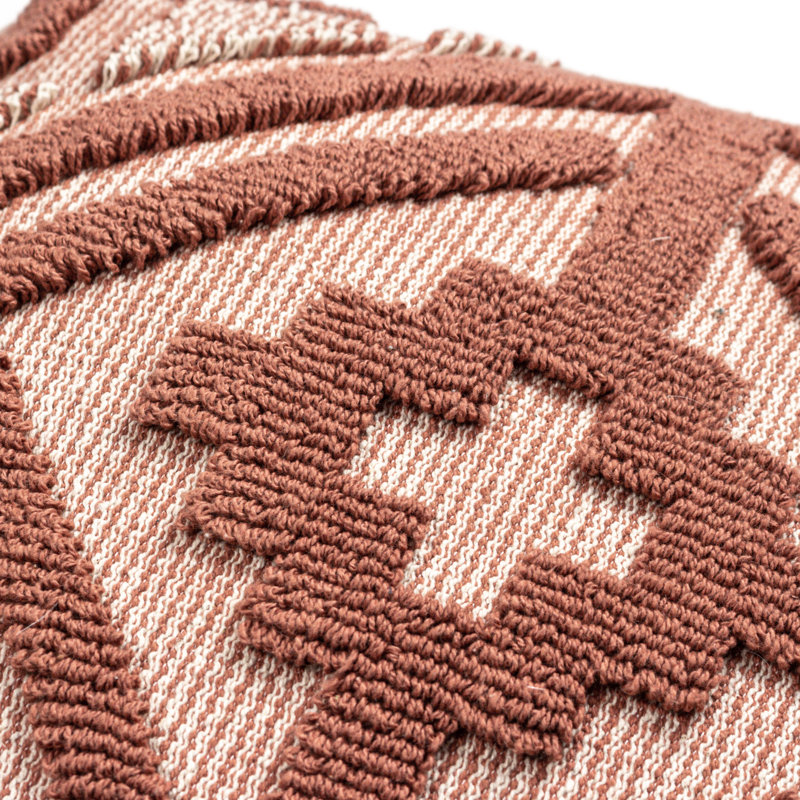 Geometric Square Throw Pillow Cover, Brick