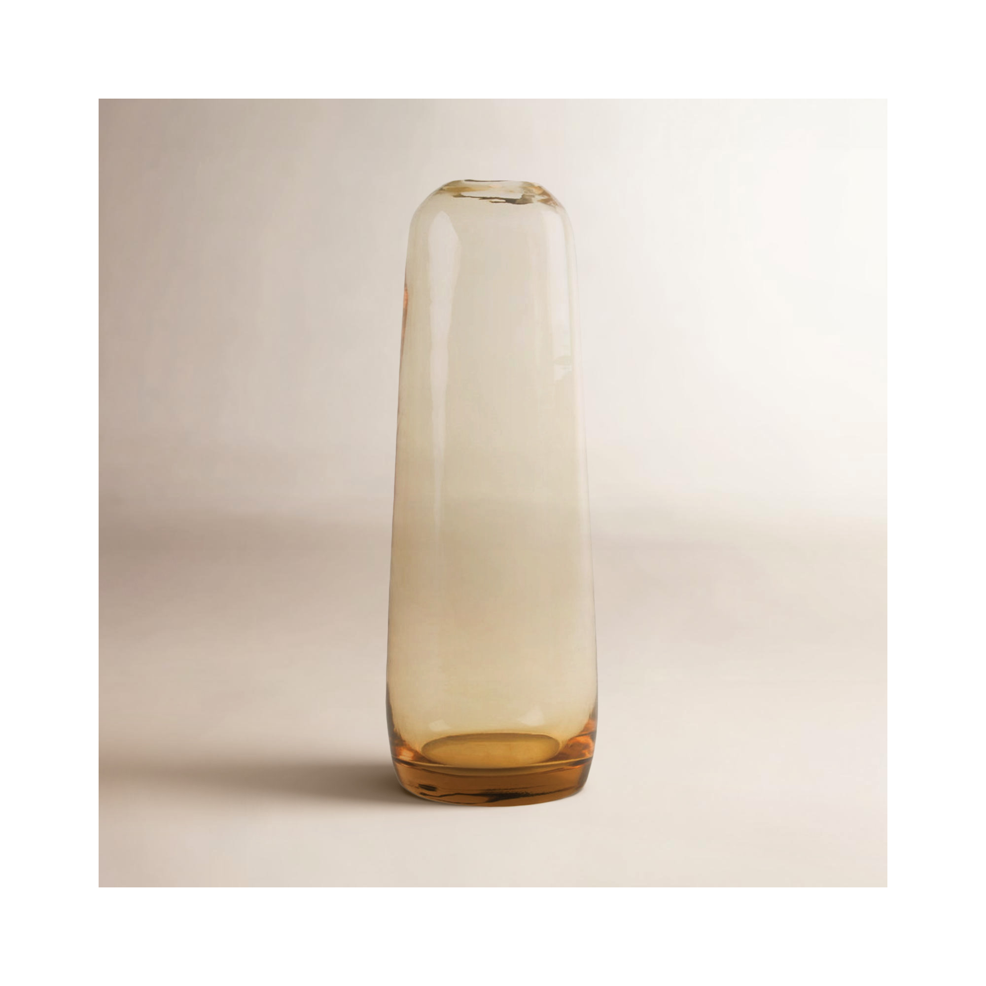Aurora Handmade Glass Table Vase, Amber, 11.5" H x 4" W x 4" D