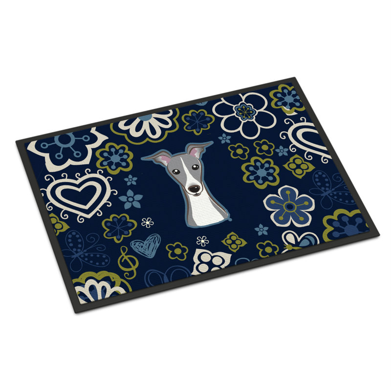 Tapis d'extérieur antidérapant Toluca, L 24 po x L 36 po, Lévrier italien