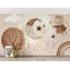 Papier peint beige avec nuages décoratifs Dreamy Nursery Moon and Stars-1403848758-1403848753
