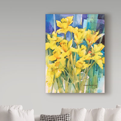 «Daffodil Delight» par Mattox, reproduction d'aquarelle sur toile tendue