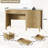 54" Executive Desk with 4 Drawers,Wood Home Office Desk with File Drawers-288528079