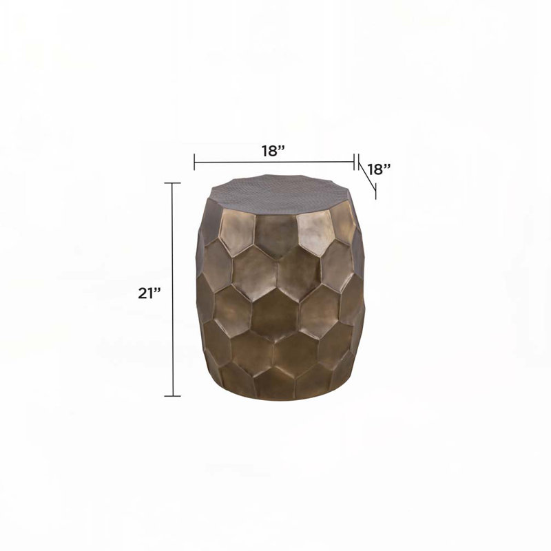 Table basse en métal avec base solide, Doré