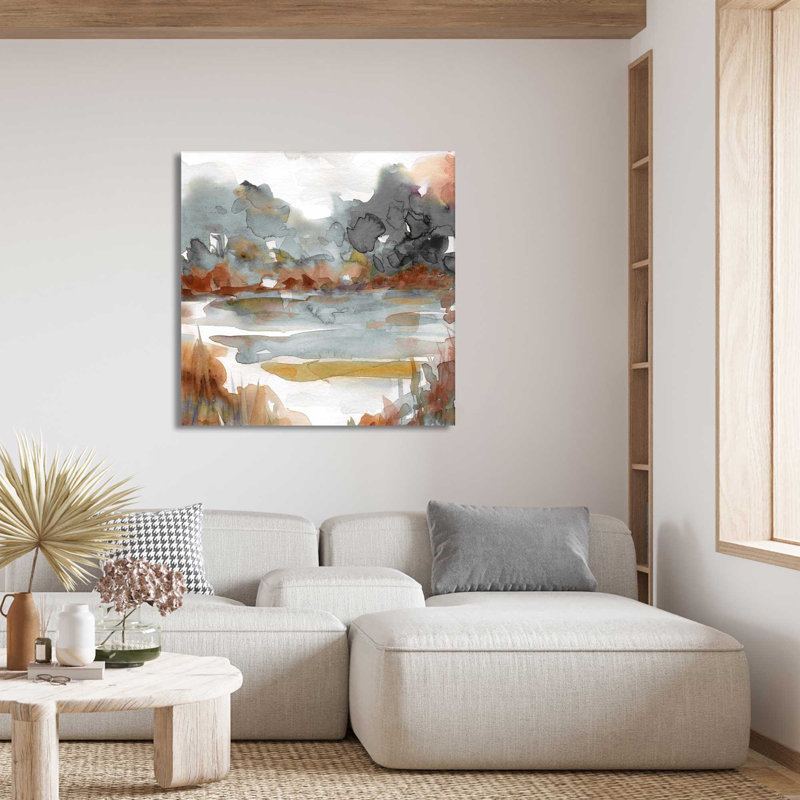 Grès et sédiments II par Carol Robinson - Peinture, L 28 po x H 28 po, Toile tendue