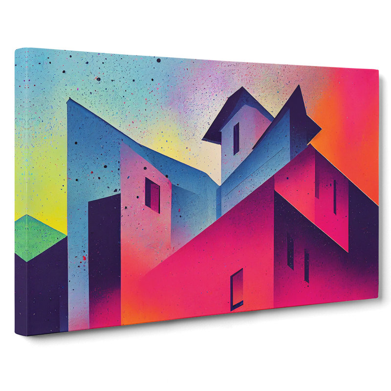 Architecture Paint Splatter - Wrapped Canvas, 35cm H x 50cm W x 3cm D