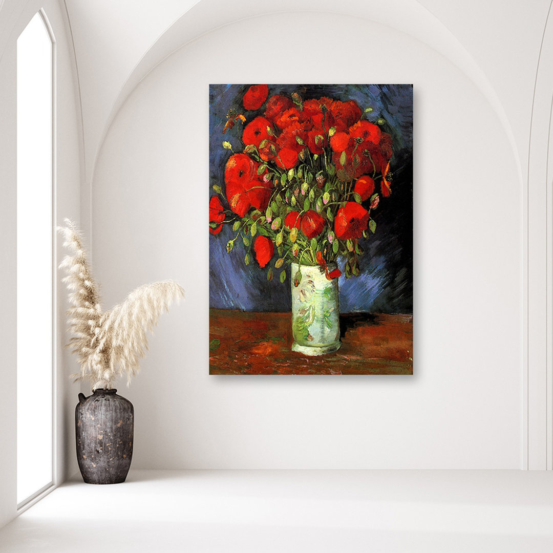 Leinwandbild Vase With Red Poppies von V. Van Gogh