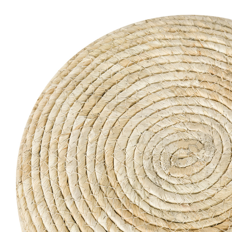 Repose-pieds cylindrique de 11,8 po de large Ammi (ensemble de 2), Beige / brun uni