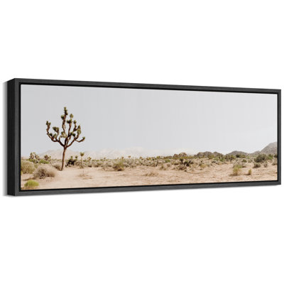Cactus Desert "Joshua Tree Retro Bedroom Landscape Pictures Extra Large Framed Canvas Print Wall Art