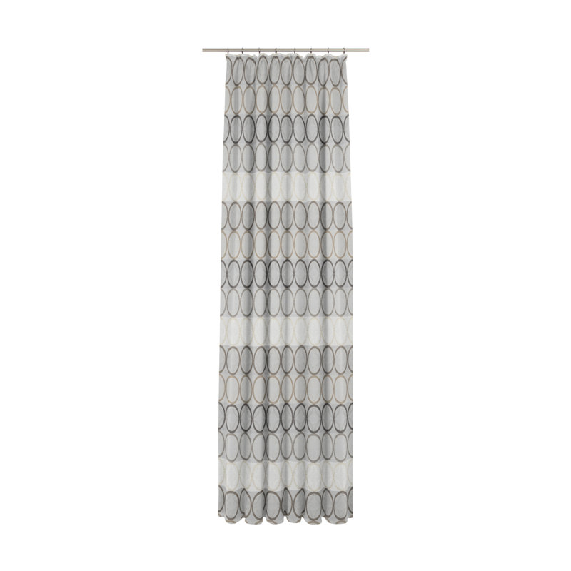 Deguzman Pencil Pleat Room Darkening Single Curtain, 132cm Width x 225cm Drop, Brown/Blue