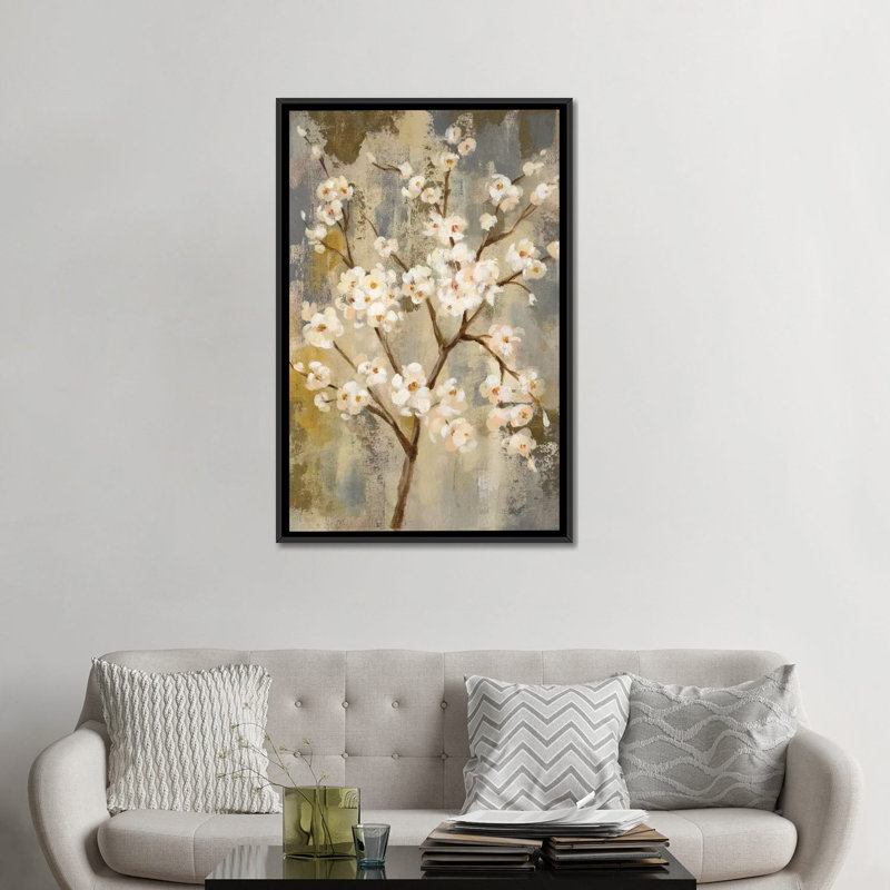 « neutral branches i », impression sur toile, H 26 po x l 18 po x P 1,5 po, Toile avec cadre noir, Pas de tapis