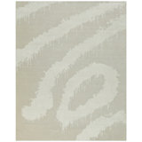 Hand Knotted Abstract Area Rug in Ivory/Light Khaki