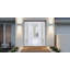 Porte d'entrée extérieure prémontée en PVC-U, verre dépoli, Manux 8422 Blanc Soie, 2 fenêtres latérales, portes pour bureaux, commerces et habitations, entrée, patio, garage - L 16+36+16 x H 80 - Ouverture à droite vers l'intérieur-98196254-98196258-98196250