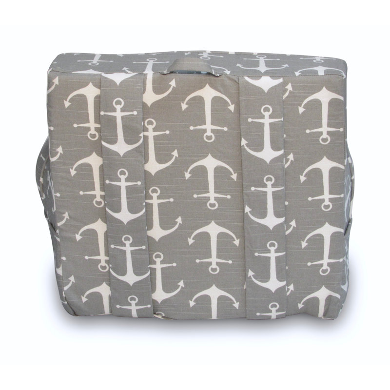 My Own Chair & Ottoman Set - Gray Anchors Away Fabric - Made In USA, Gray Anchors Away