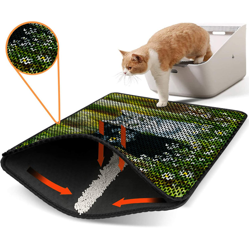 Premium Cat Litter Mat, 18 x 24 inches | 50% PVC / 50% Polyester, Machine Washable & Vacuum Friendly | Durable, Easy-Clean Design for Pet Owners | Protect Your Floors from Litter Messes