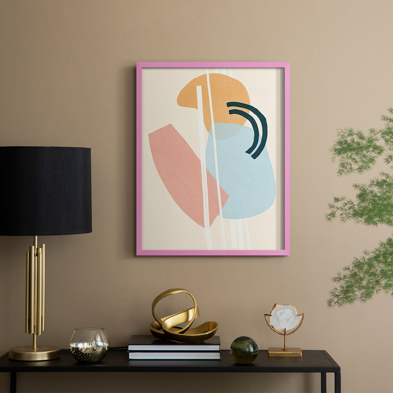 «Memphis Symphony I», reproduction encadrée - bois massif, H 21 po x l 17 po, Rose