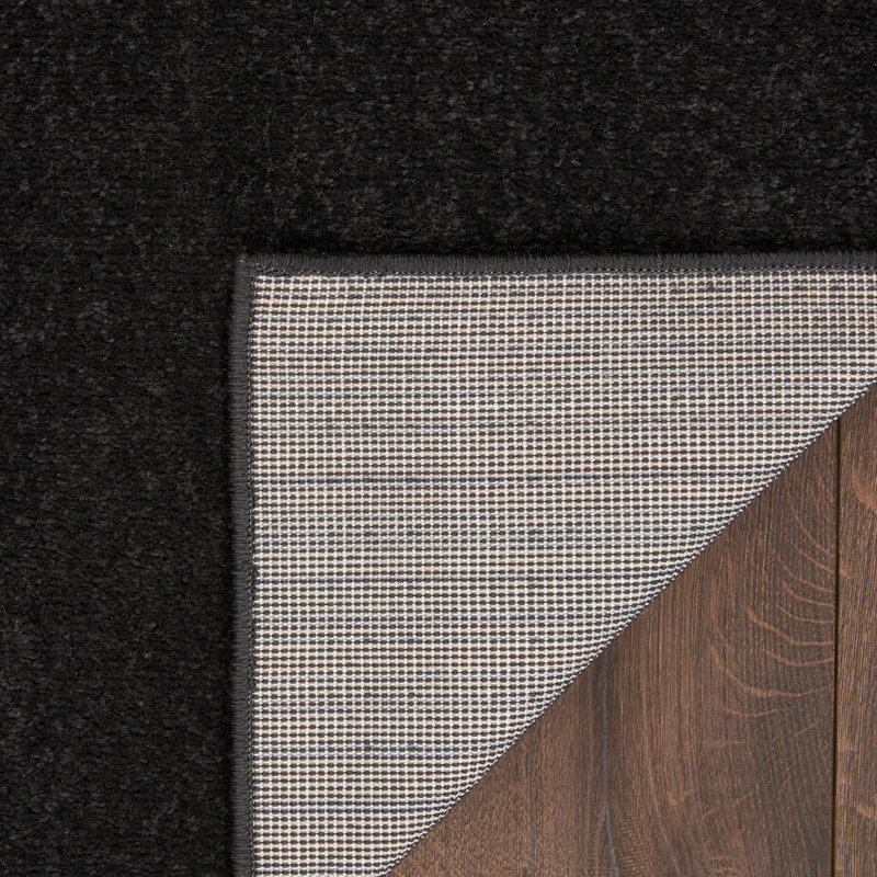 Tapis intérieur / extérieur noir Mullican Sandy, Rectangle 12 pi x 15 pi