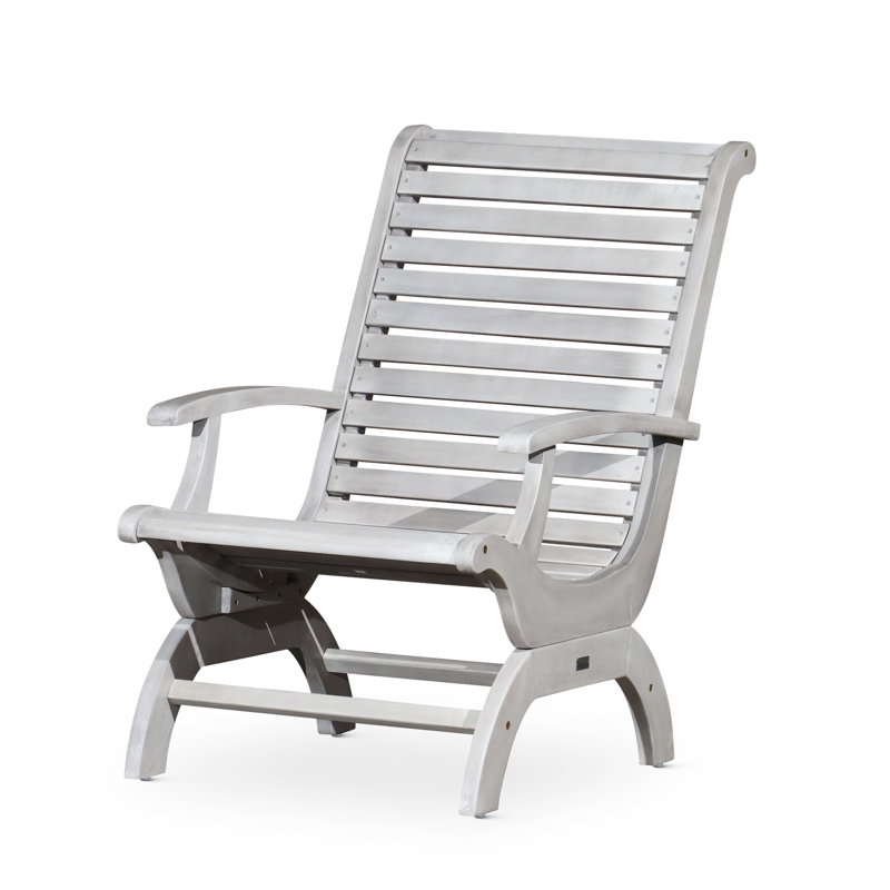 Chaise berçante d'extérieur avec accoudoirs, Argent argent