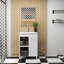 Meuble-lavabo de 24 po avec lavabo et miroir, portes doubles avec charnières à fermeture en douceur, armoire de salle de bain avec tablette ajustable, poignée en métal, lavabo en céramique, pieds argent réglables-1429684478