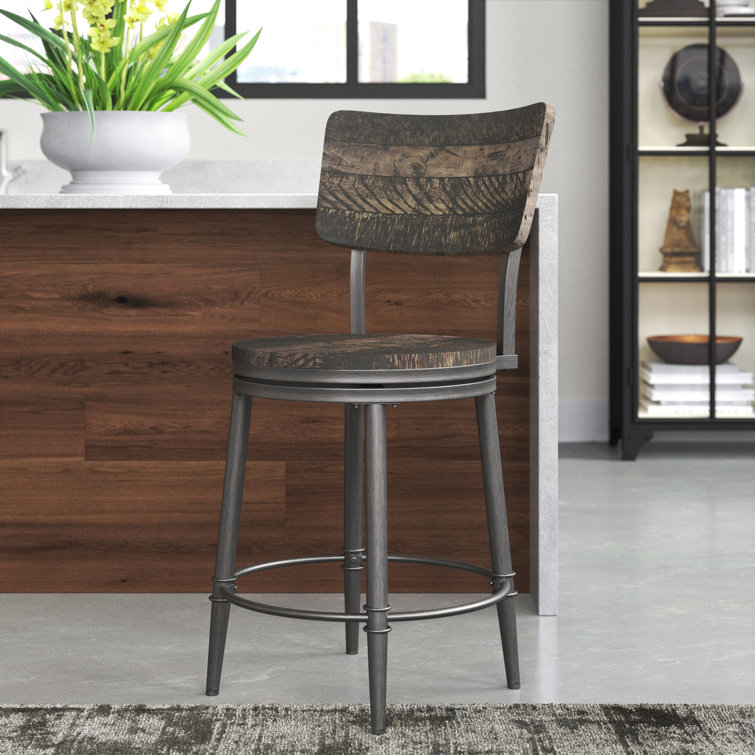 Swivel Counter Height Tauber Swivel Solid Wood Stool Williston
