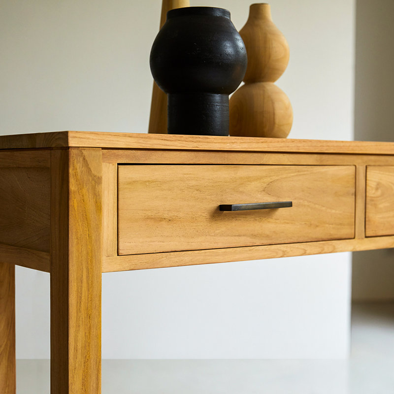 Loeffler 110cm Solid Wood Console Table