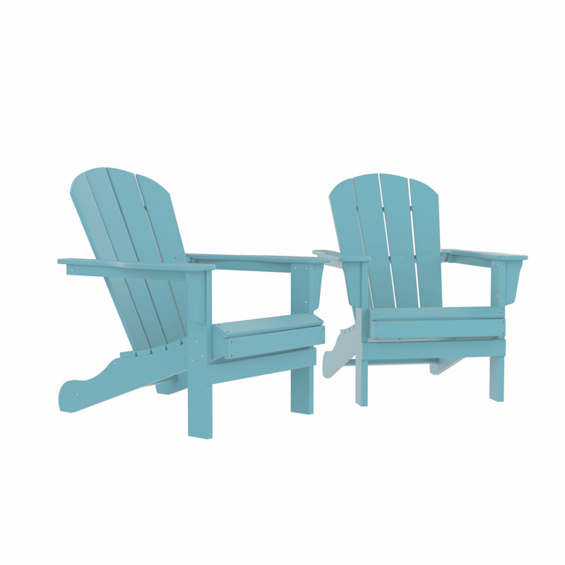 Chaneka Outdoor Adirondack Set, Blue