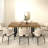 Rectangle Extendable Dining Table For 6-10 People Aged Effect Wood And Black 160-200 Cm