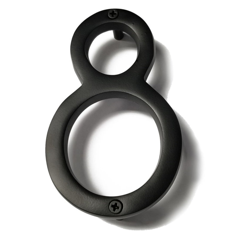 Numéro de maison en métal flottant, 8, 8", Noir