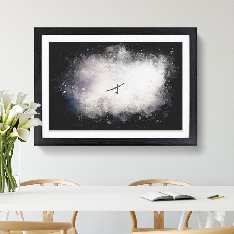 Air Glider in the Clouds - Picture Frame Graphic Art Print, 45cm H x 63cm W x 2cm D, Black Framed