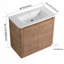 Meuble-lavabo autoportant avec lavabo en céramique blanche et 2 portes à fermeture douce