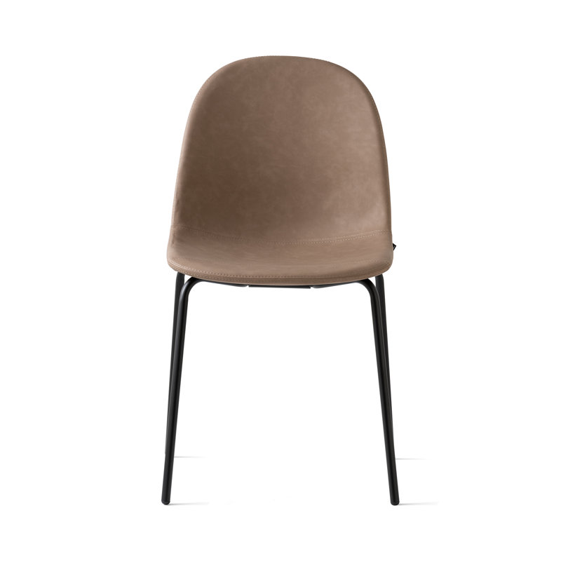Academy Upholstered Armless Chair with Metal Frame, Black