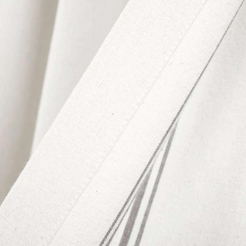 Farmhouse Stripe Striped Ruffled 52'' W Window Valance, Gray/White
