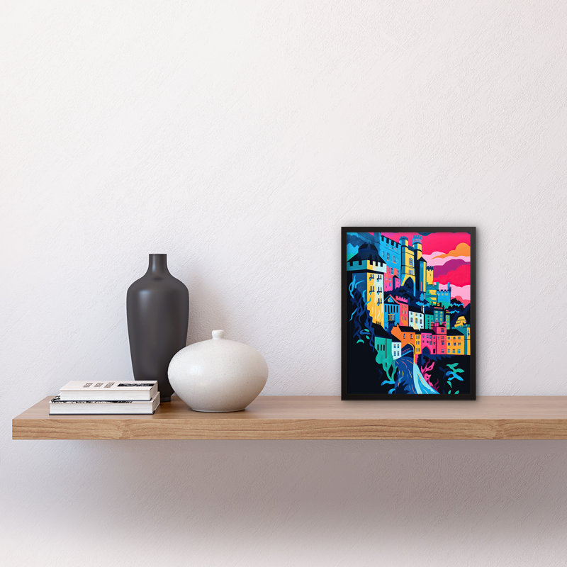 Lonni Nottingham City Vibrant Abstract Pop Cityscape - Single Picture Frame Print