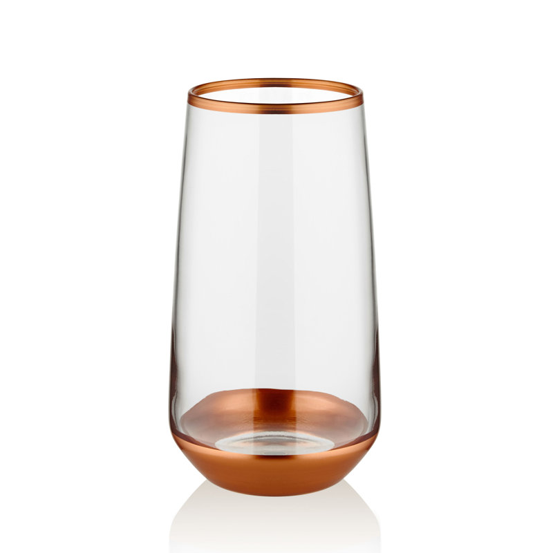 Aftonshire 380 ml Handmade Drinking Glass Set, Orange