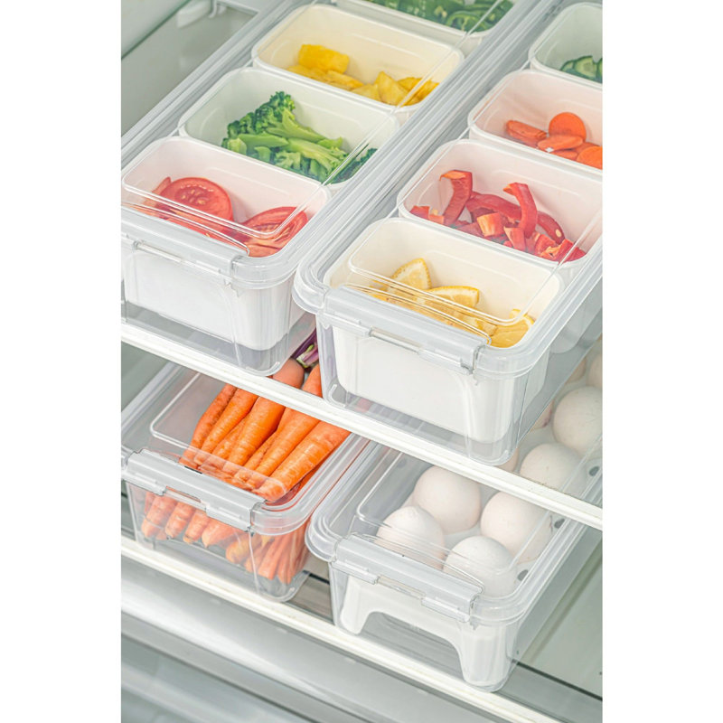 Durable Plastic Storage Box Set (4 Pieces) | Transparent, BPA Free | Sizes: 5.5 x 14.2 x 3.5 in (3500 ml), 3.1 x 4.7 x 2.9 in (450 ml), 5.5 x 14.2 x 2.4 in (2500 ml), 3.1 x 4.7 x 1.8 in (250 ml) | Dishwasher-Safe, Ideal for Organizing Home & Kitchen
