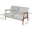 Solid Wooden Frame Loveseat Upholstered Sofa 
