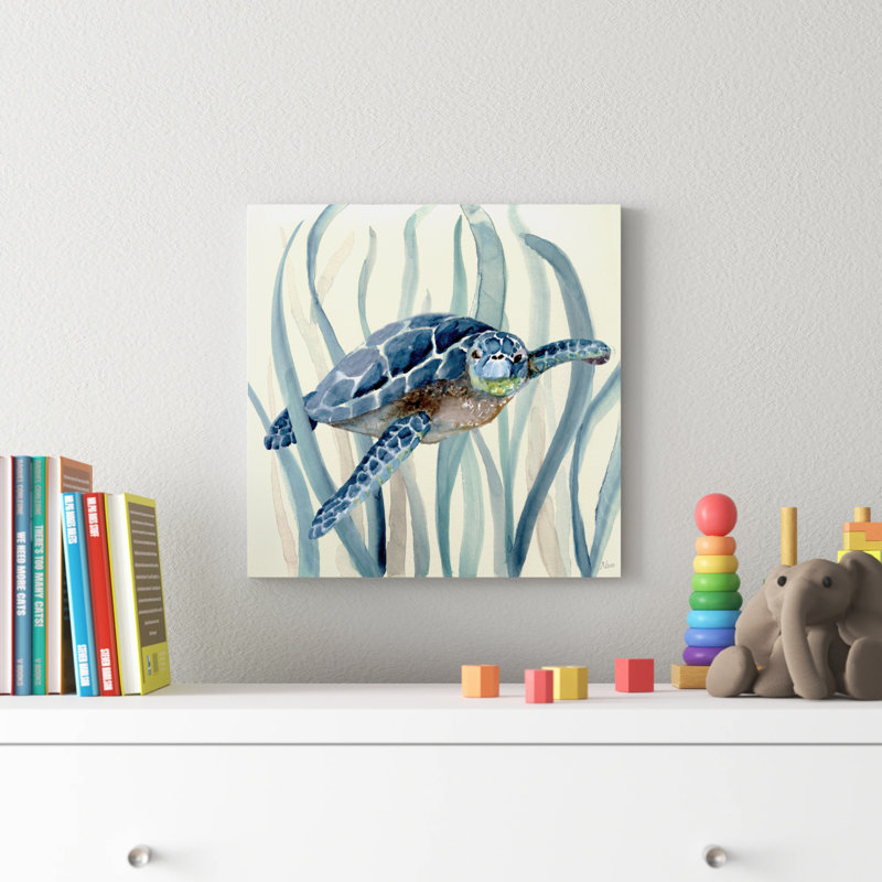 Fish In Seagrass I by Nan - Painting on Canvas, 30.48 cm H x 30.48 cm W, Wrapped Canvas