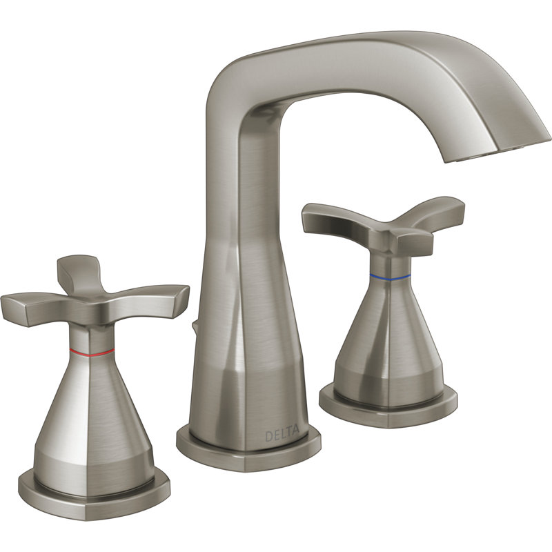 Stryke Widespread Bathroom Faucet with Drain Assembly, Stainless