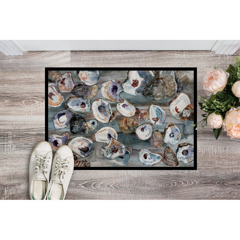 Tapis d'extérieur Rhiannan Bunch of Oysters, Rectangle 1 pi 6 po x 2 pi 3 po