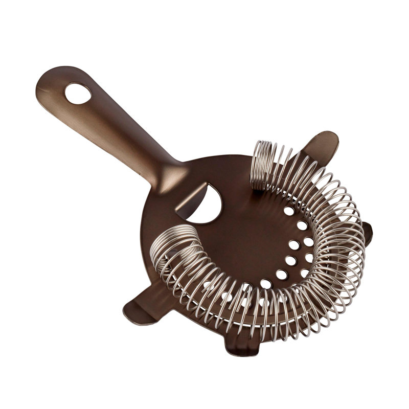 Bronze and Silver 4-Piece Cocktail Shaker Bar Tool Set