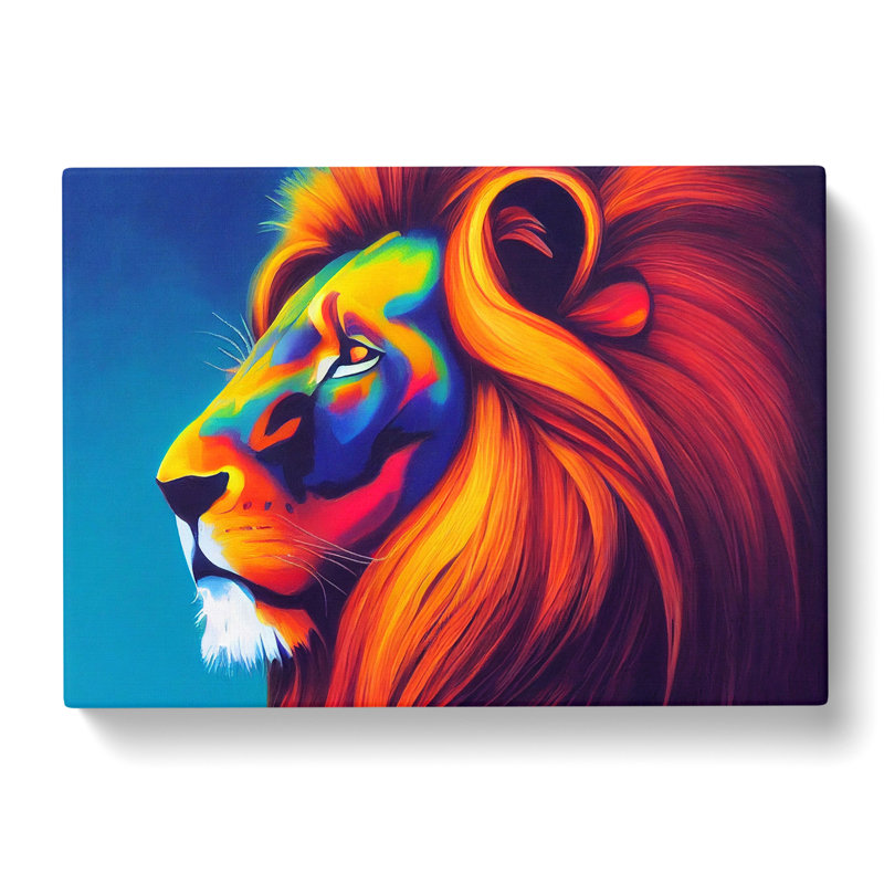 Compelling Lion - Wrapped Canvas, 50cm H x 76cm W x 3cm D