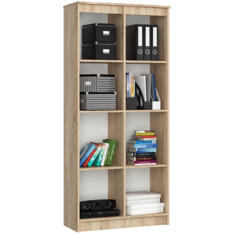 Alexsa 180cm H x 80cm W Standard Bookcase, Sonoma Oak
