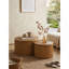 Table basse rétro en rotin 43,9 po avec fonction de rangement, pour salle à manger, cuisine et salon, naturel, ensemble de 2